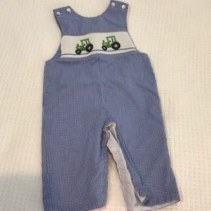 Green John Deere tractor smocked longall.